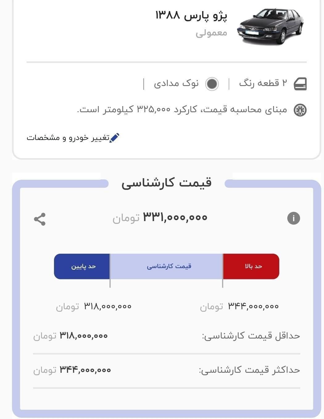 پژو پارس XU7ساده - 1388