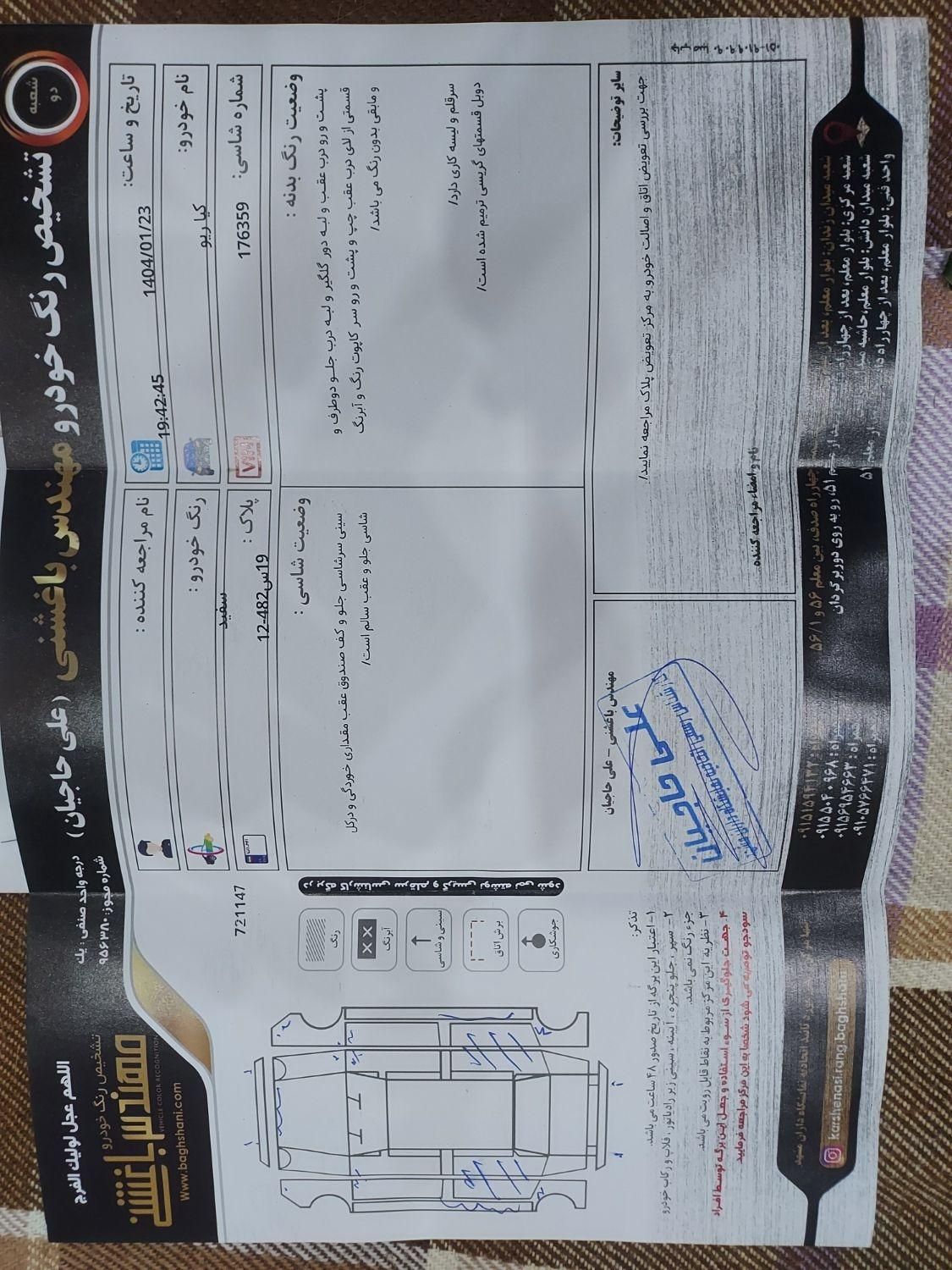 کیا ریو صندوقدار فول UB - 2015