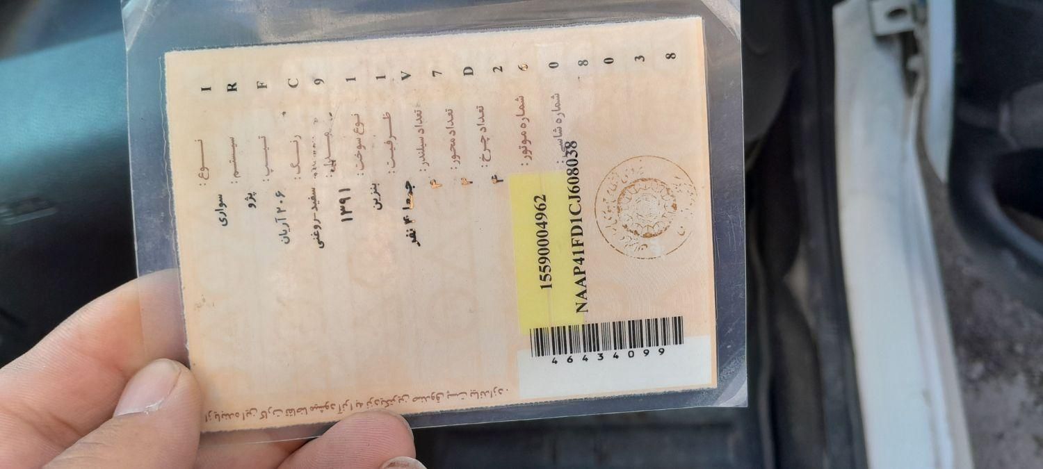 پژو ۲۰۶ صندوق دار v8 - 1391