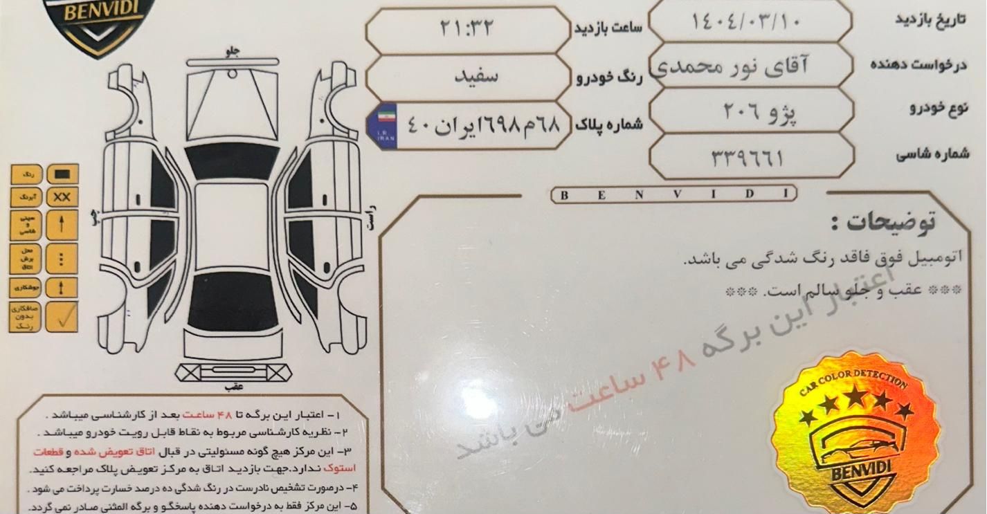 پژو 206 تیپ 2 - 1398