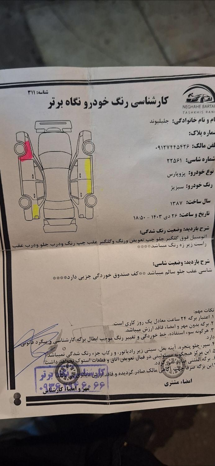پژو پارس XU7ساده - 1387