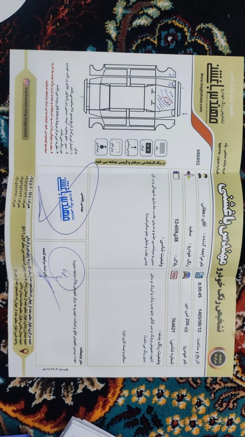 پژو ۲۰۶ صندوق دار v8 - 1395