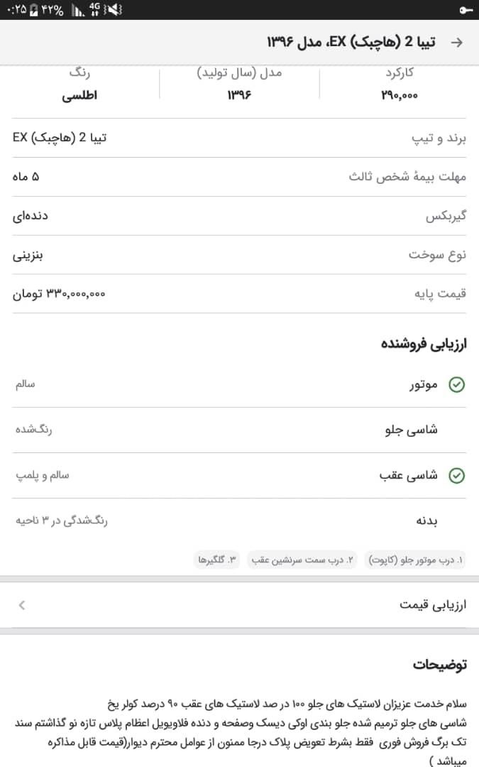 تیبا 2 EX رینگ آلومینیومی - 1396