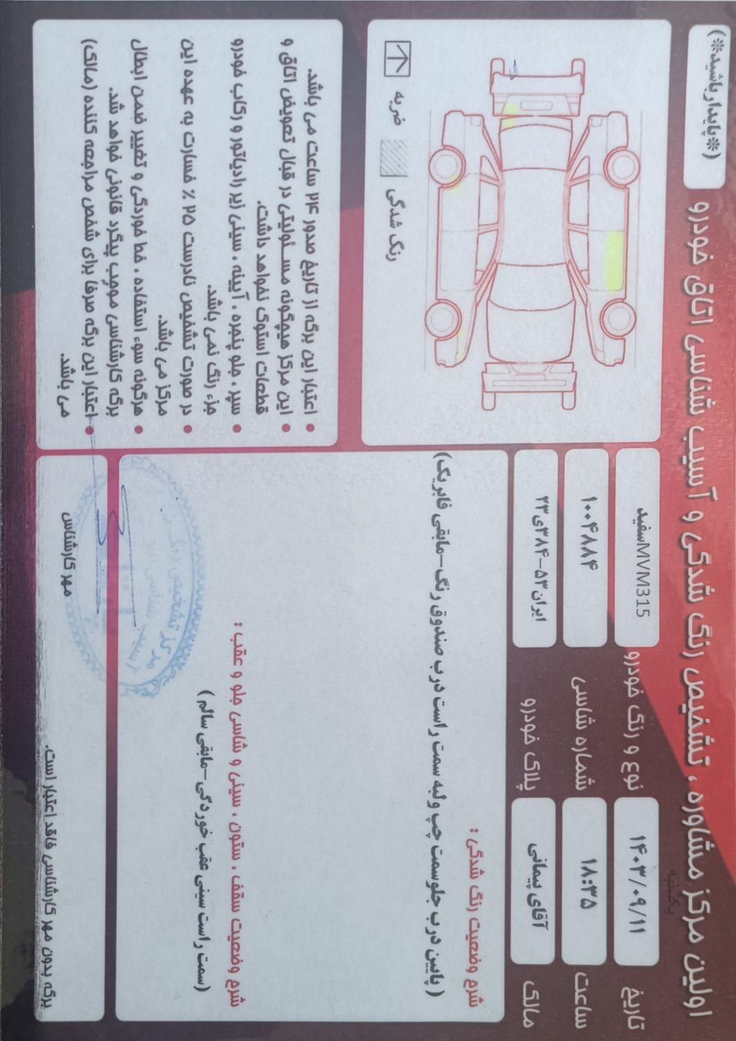 ام وی ام 315 صندوقدار اسپرت دنده‌ای - 1393