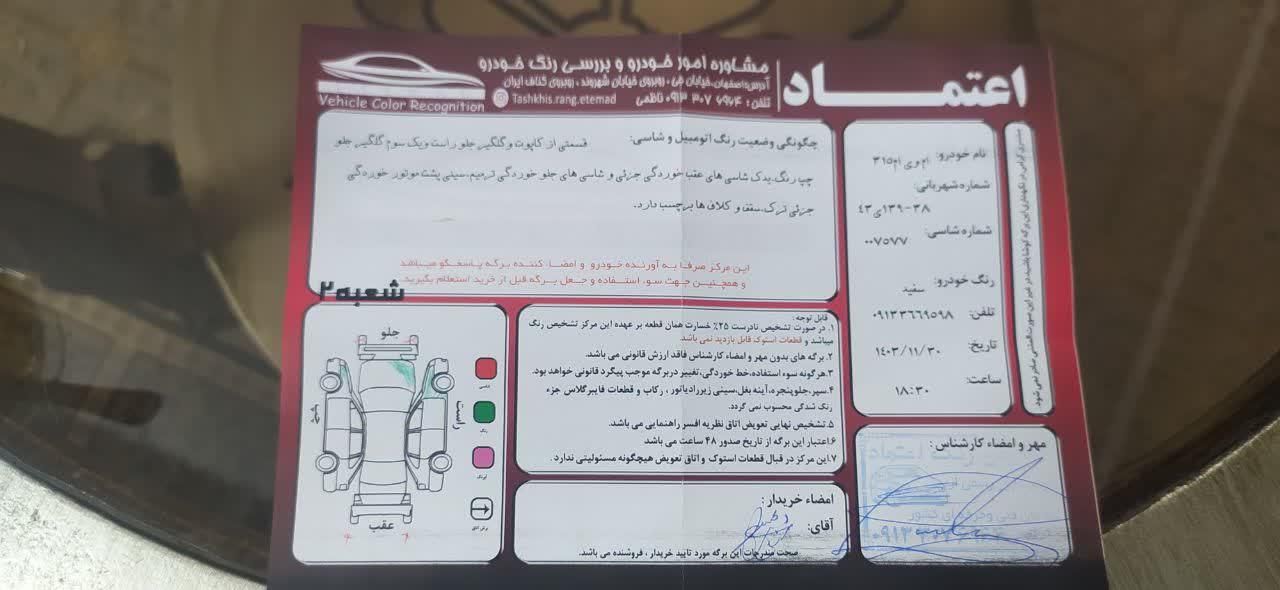 ام وی ام 315 هاچ بک اسپرت لاکچری - 1394
