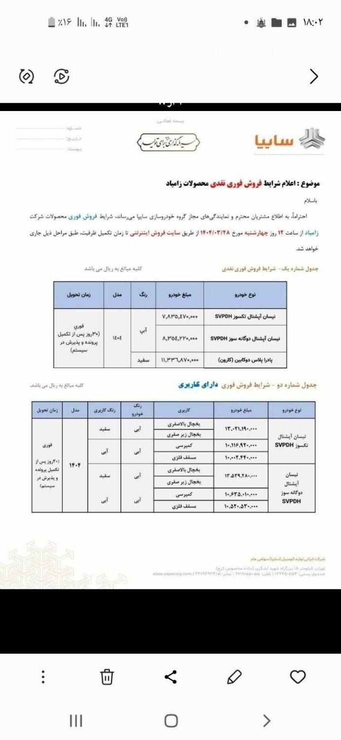 نیسان پیکاپ دو کابین دنده ای - 1404