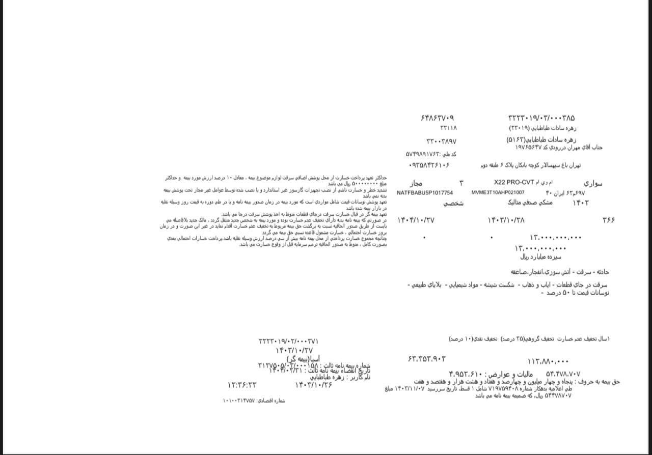 ام وی ام X22 پرو اتوماتیک اکسلنت - 1402