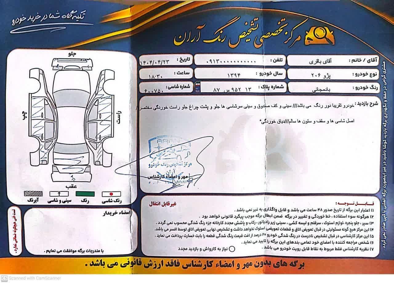 پژو 206 تیپ 2 - 1394