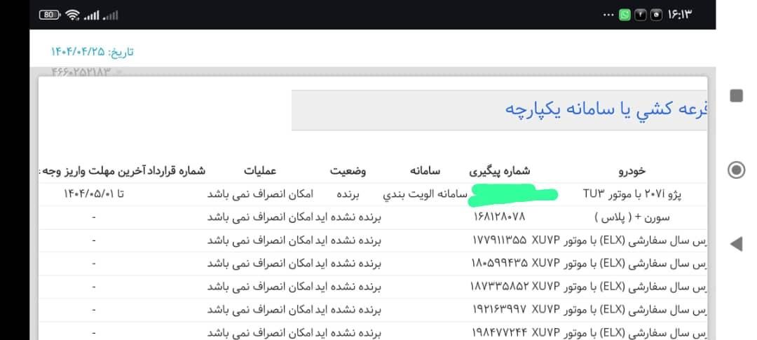 پژو 207 دنده‌ای TU3 - 1404