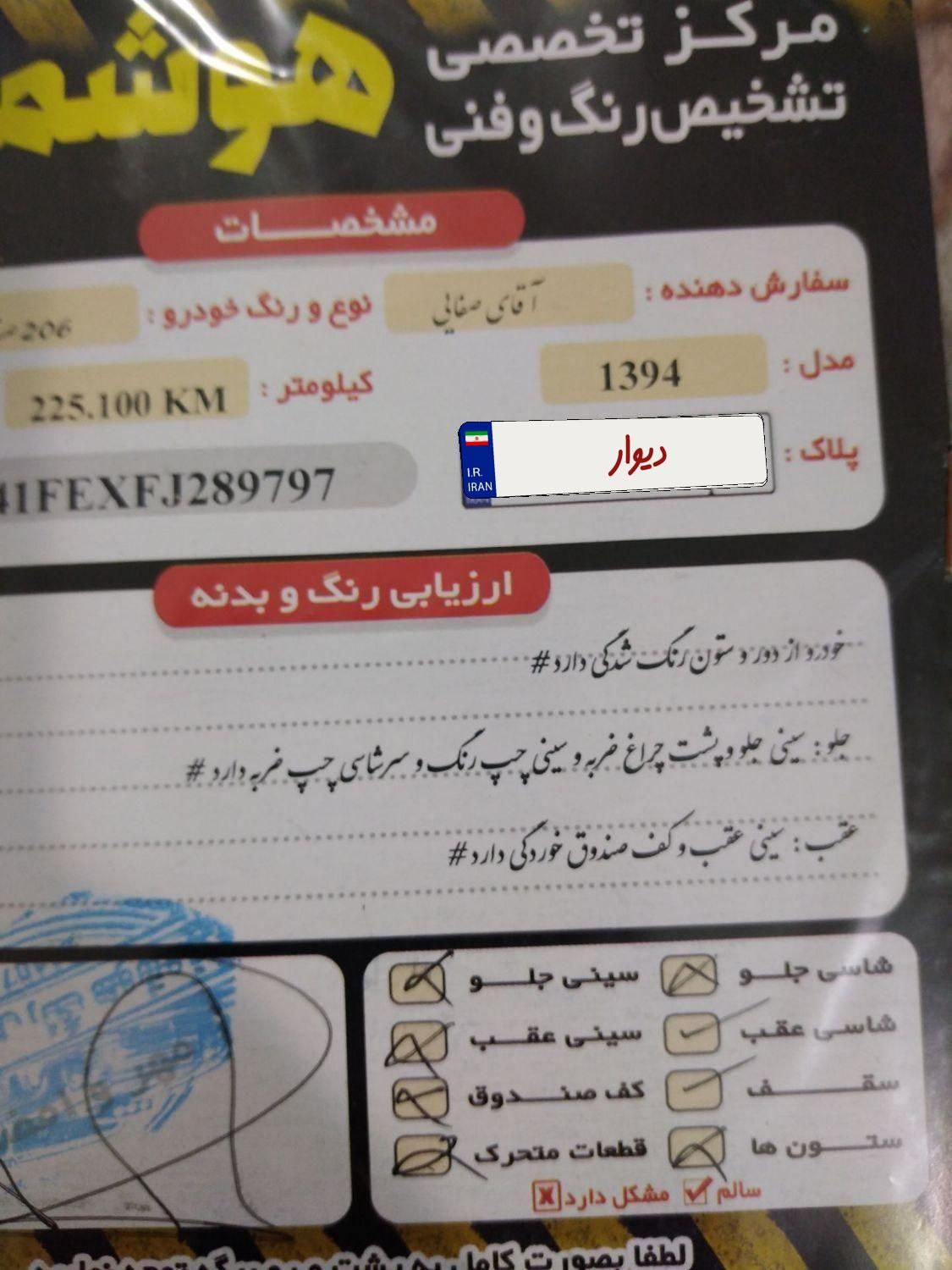 پژو 206 تیپ 5 - 1394