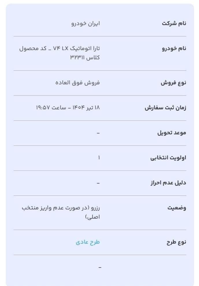 خودرو تارا، اتوماتیک آگهی ann_19359536