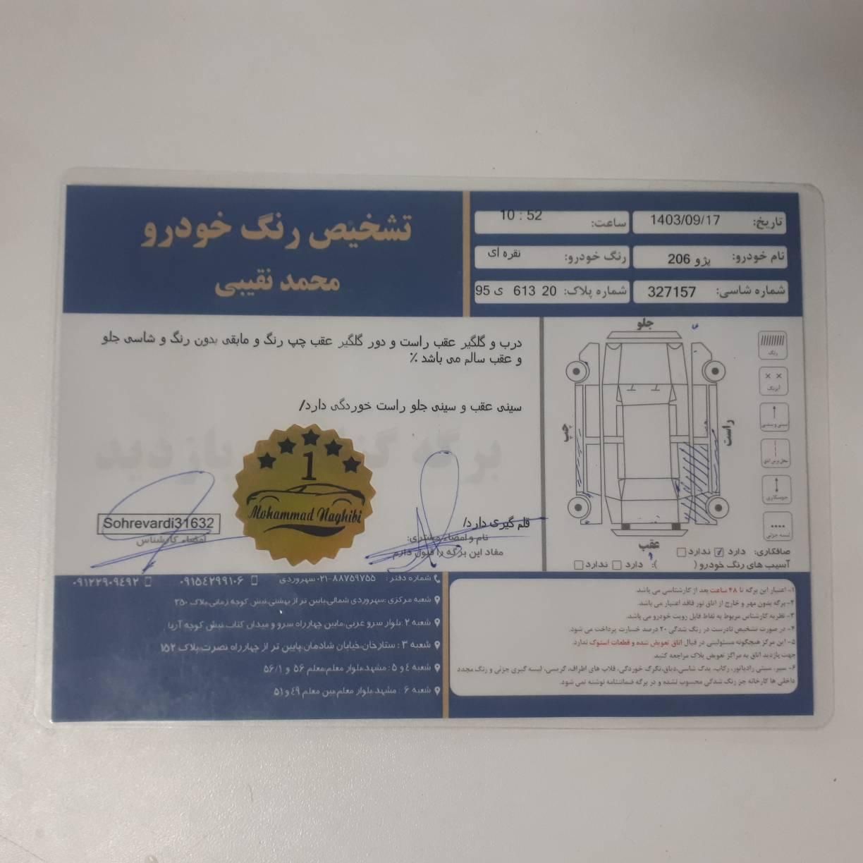 پژو 206 تیپ 2 - 1398