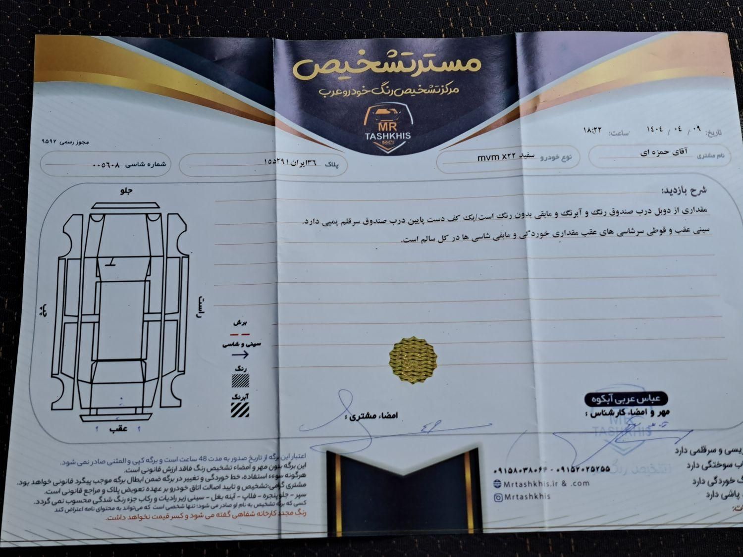 ام وی ام X22 دنده ای ساده - 1396