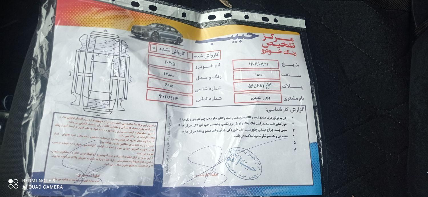 پژو 206 تیپ 2 - 1393