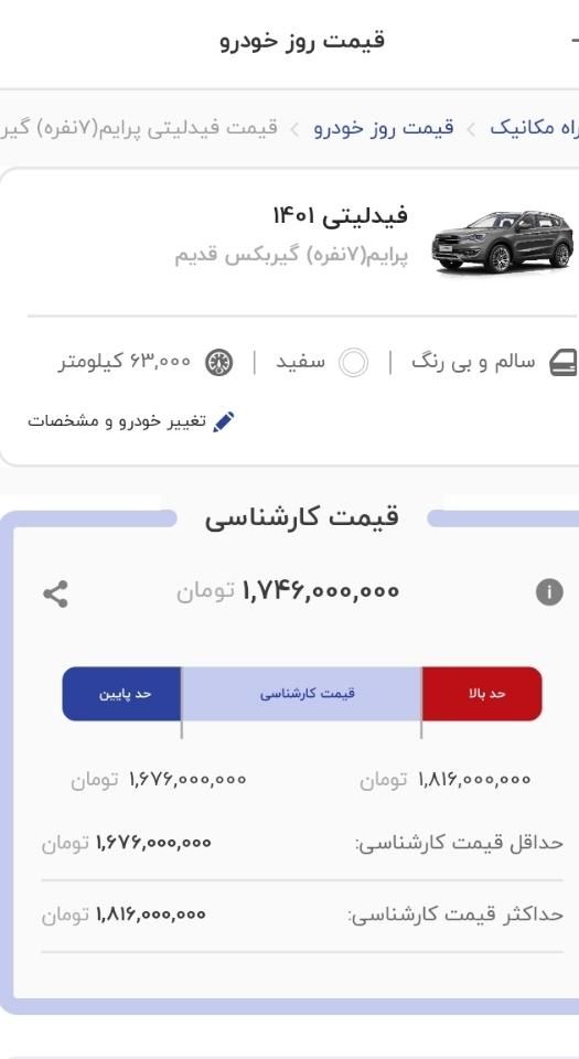 فیدلیتی پرایم تیپ ۲ (7 نفره) - 1401