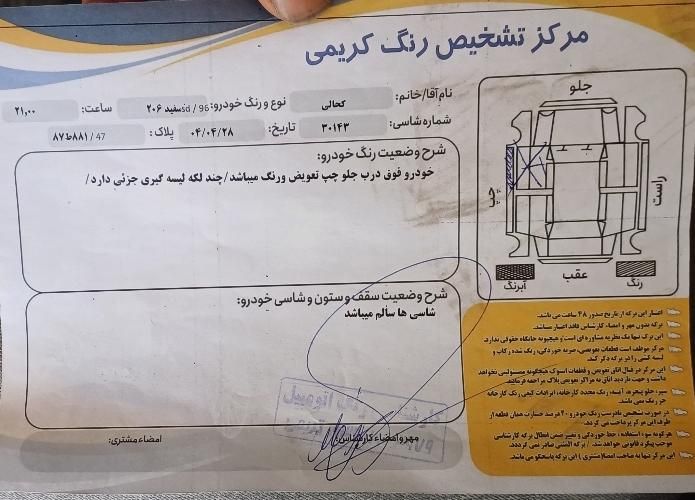پژو ۲۰۶ صندوق دار v8 - 1396