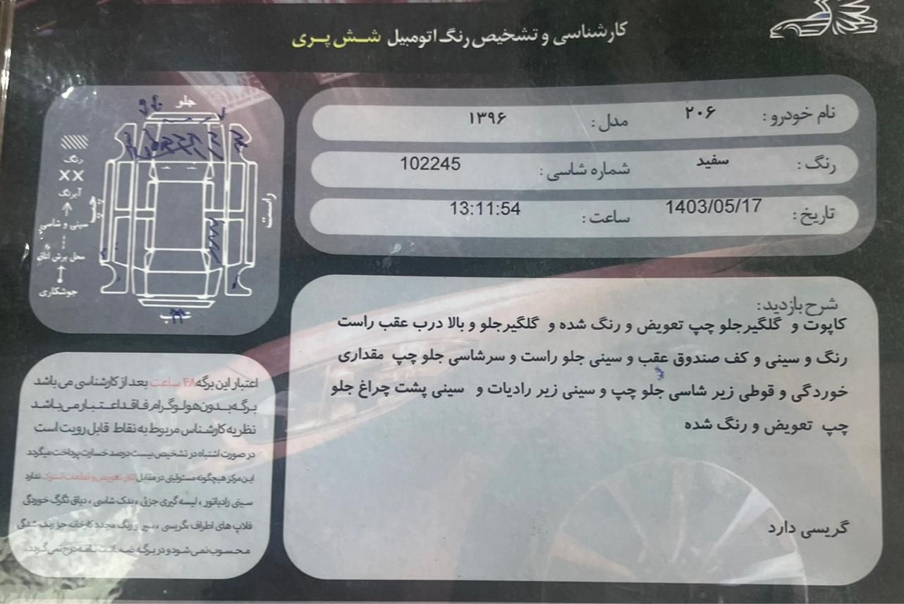 پژو 206 تیپ 5 - 1396