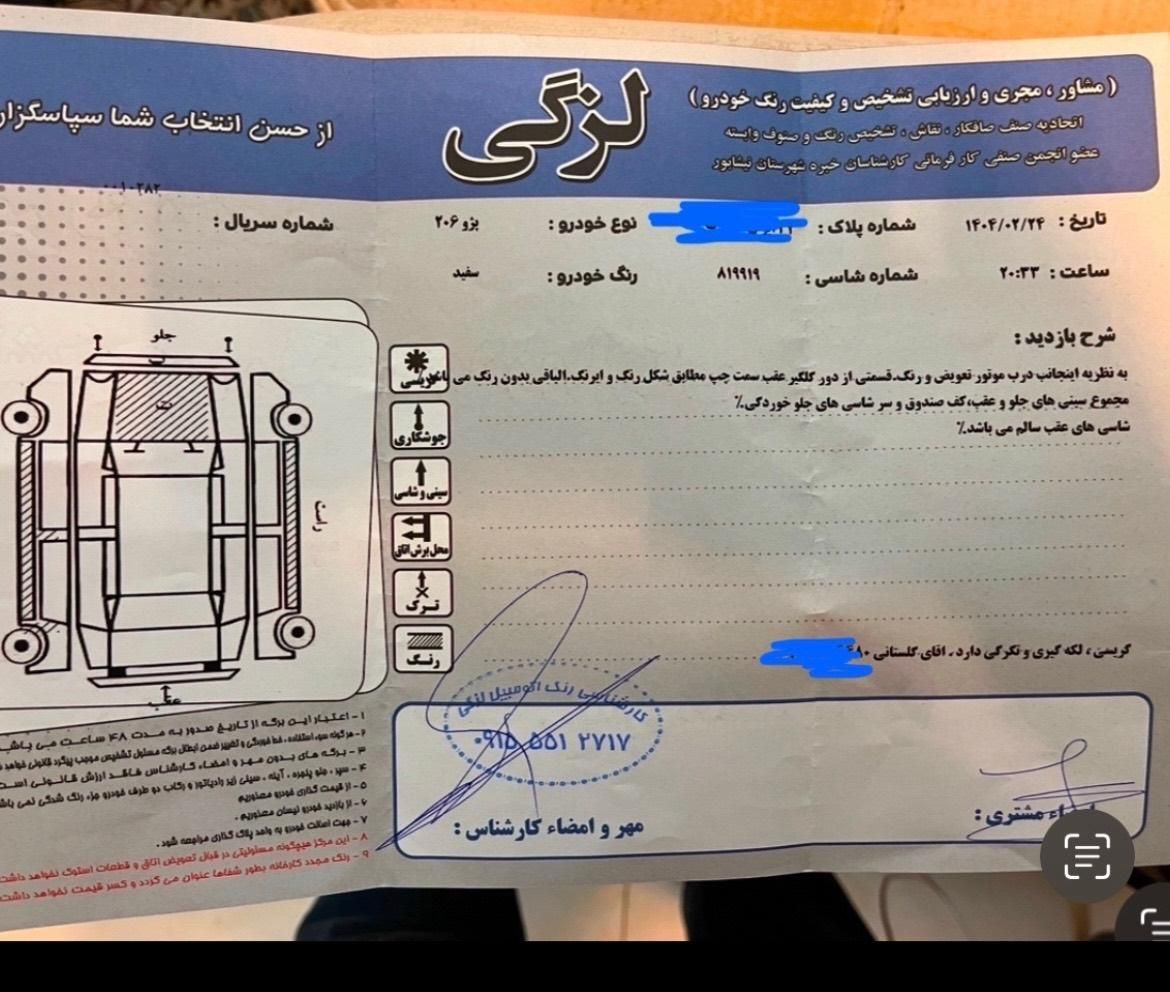 پژو 206 تیپ 2 - 1395