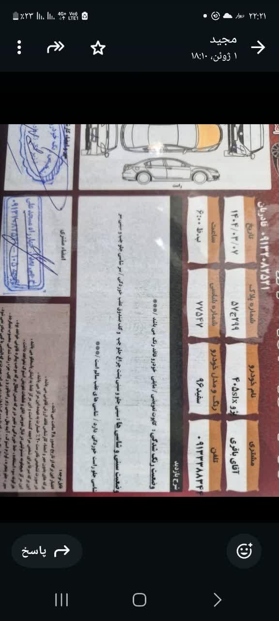 پژو 405 SLX بنزینی TU5 - 1396