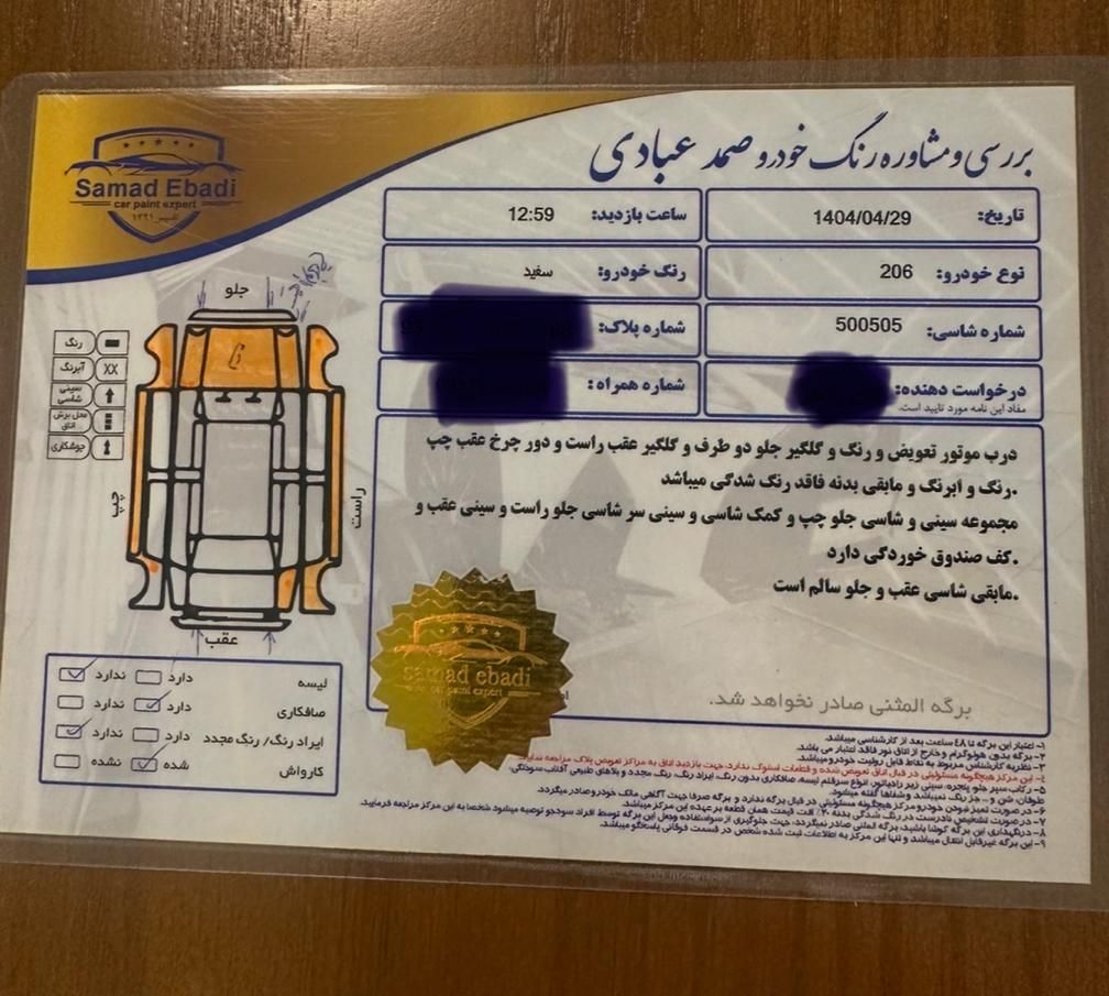 پژو 206 تیپ 5 - 1394