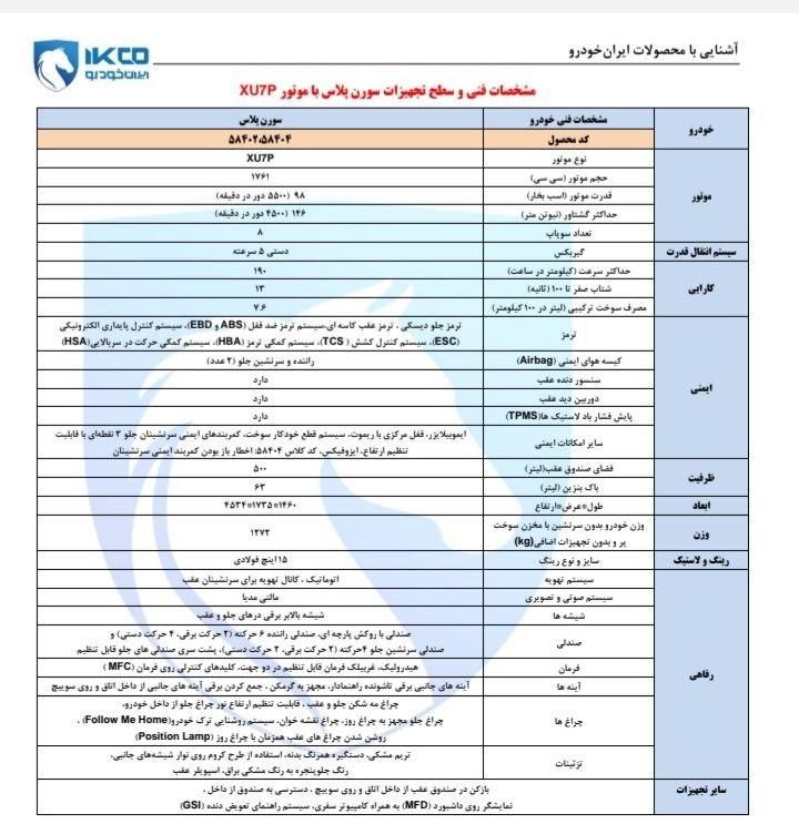 سمند سورن پلاس EF7 بنزینی - 1404
