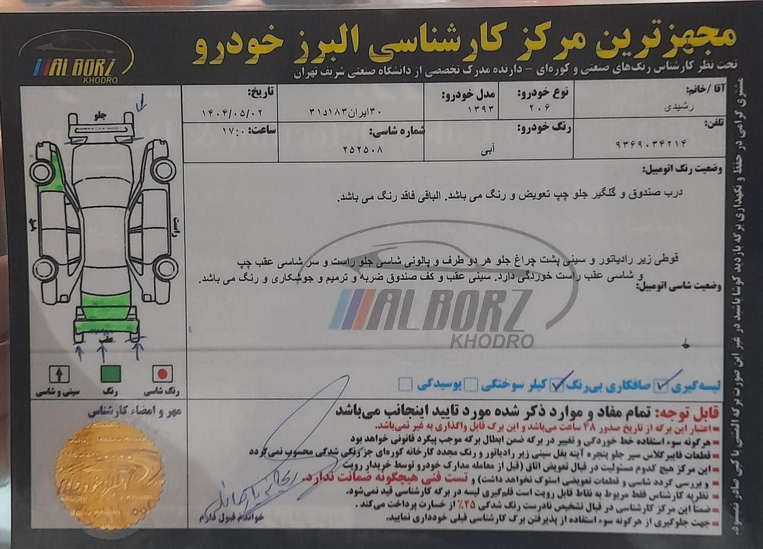 پژو ۲۰۶ صندوق دار v8 - 1394