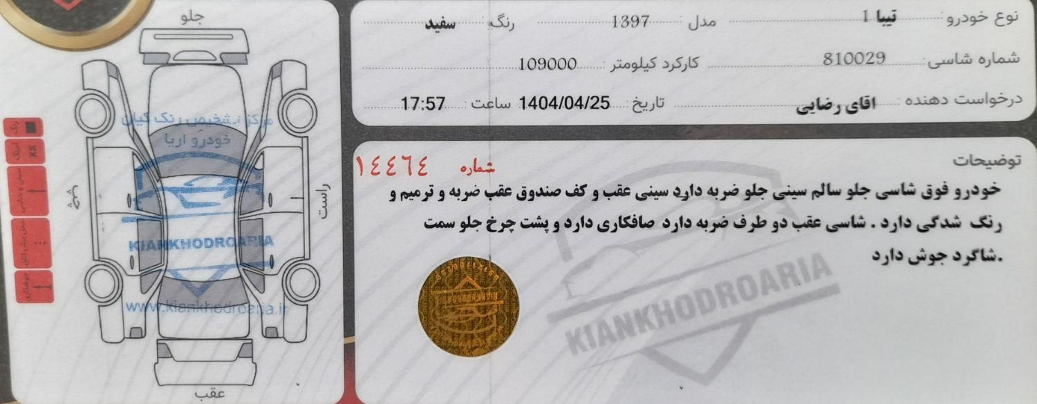 تیبا صندوق دار SX - 1397