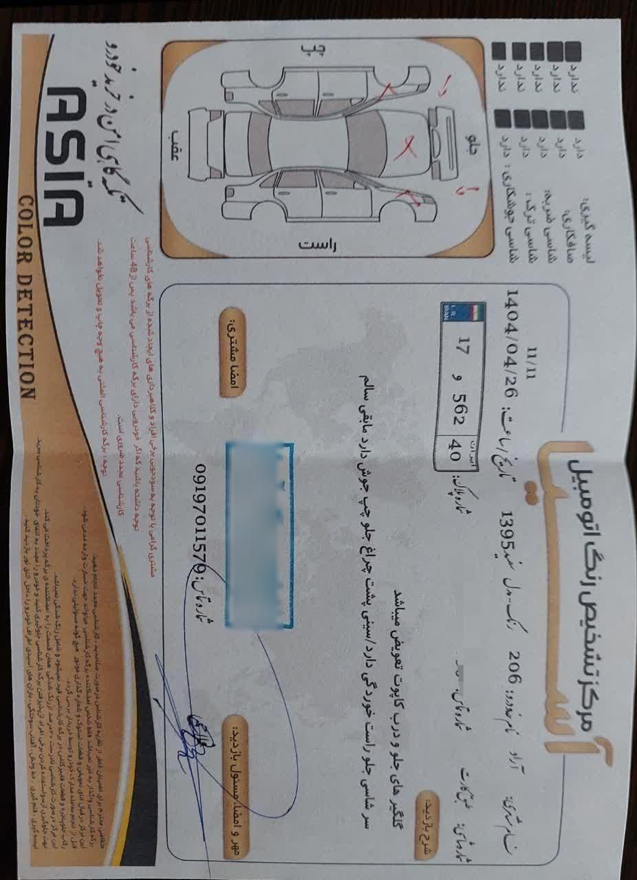 پژو 206 تیپ 2 - 1395