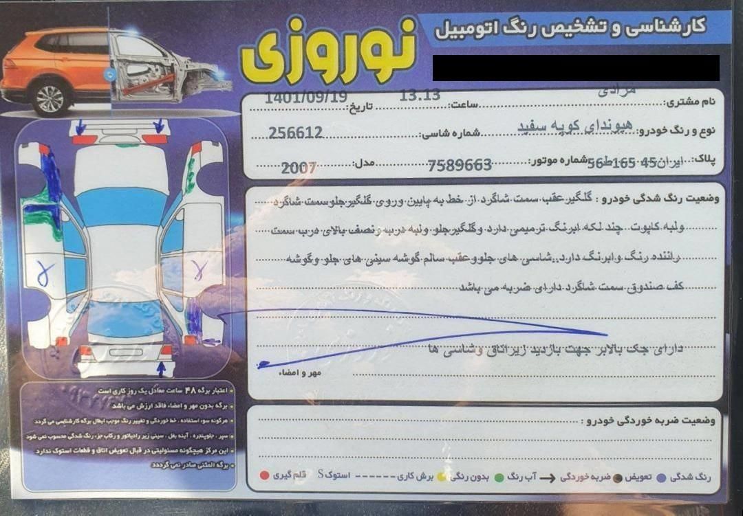 هیوندای کوپه اتوماتیک فول - 2007