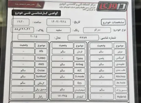 کیا سراتو 2.0 لیتر دنده ای - 2015
