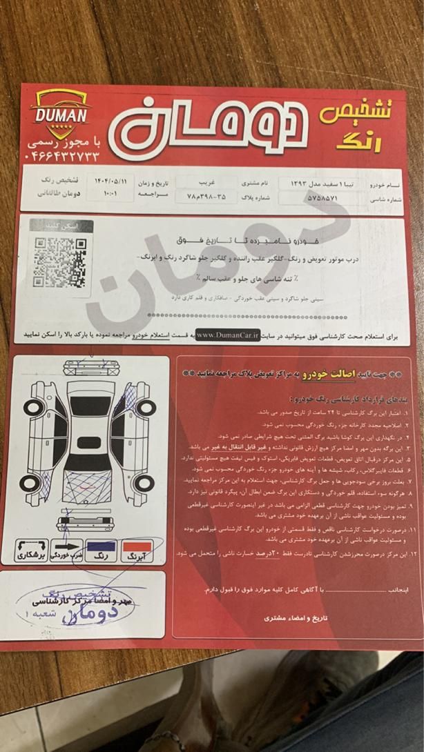 تیبا صندوق دار SX - 1393
