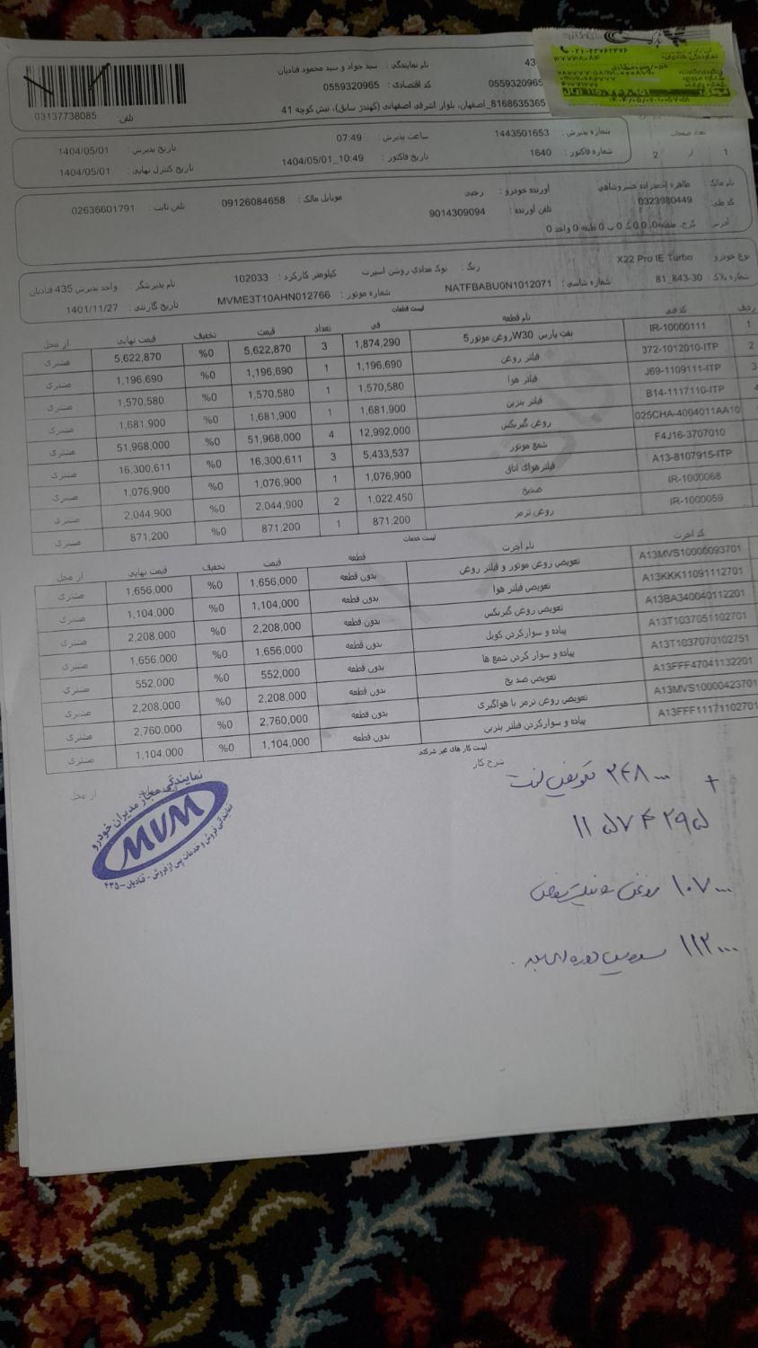 ام وی ام X22 پرو اتوماتیک اکسلنت - 1401