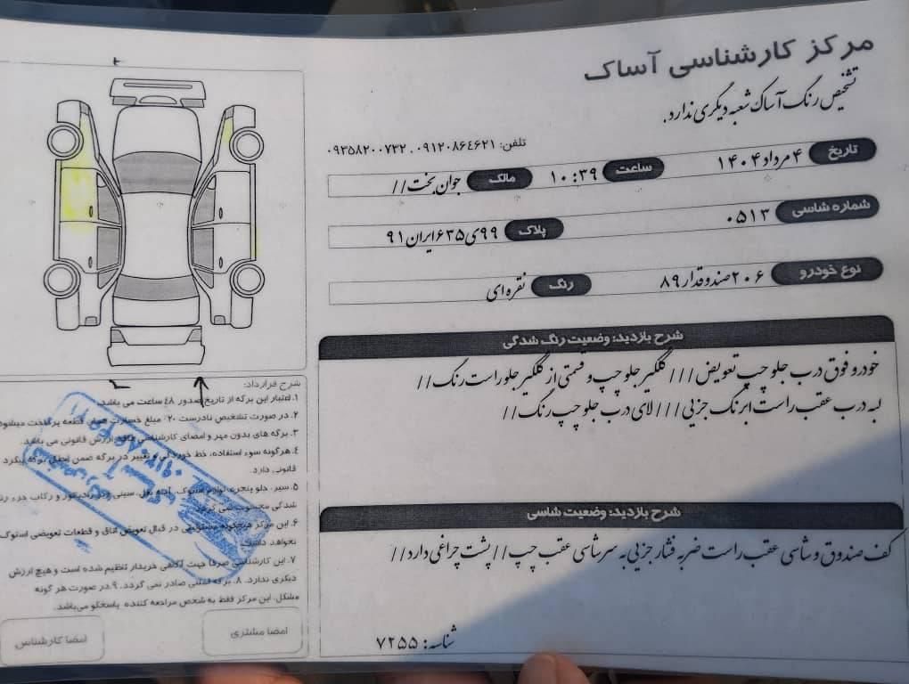پژو ۲۰۶ صندوق دار v8 - 1389