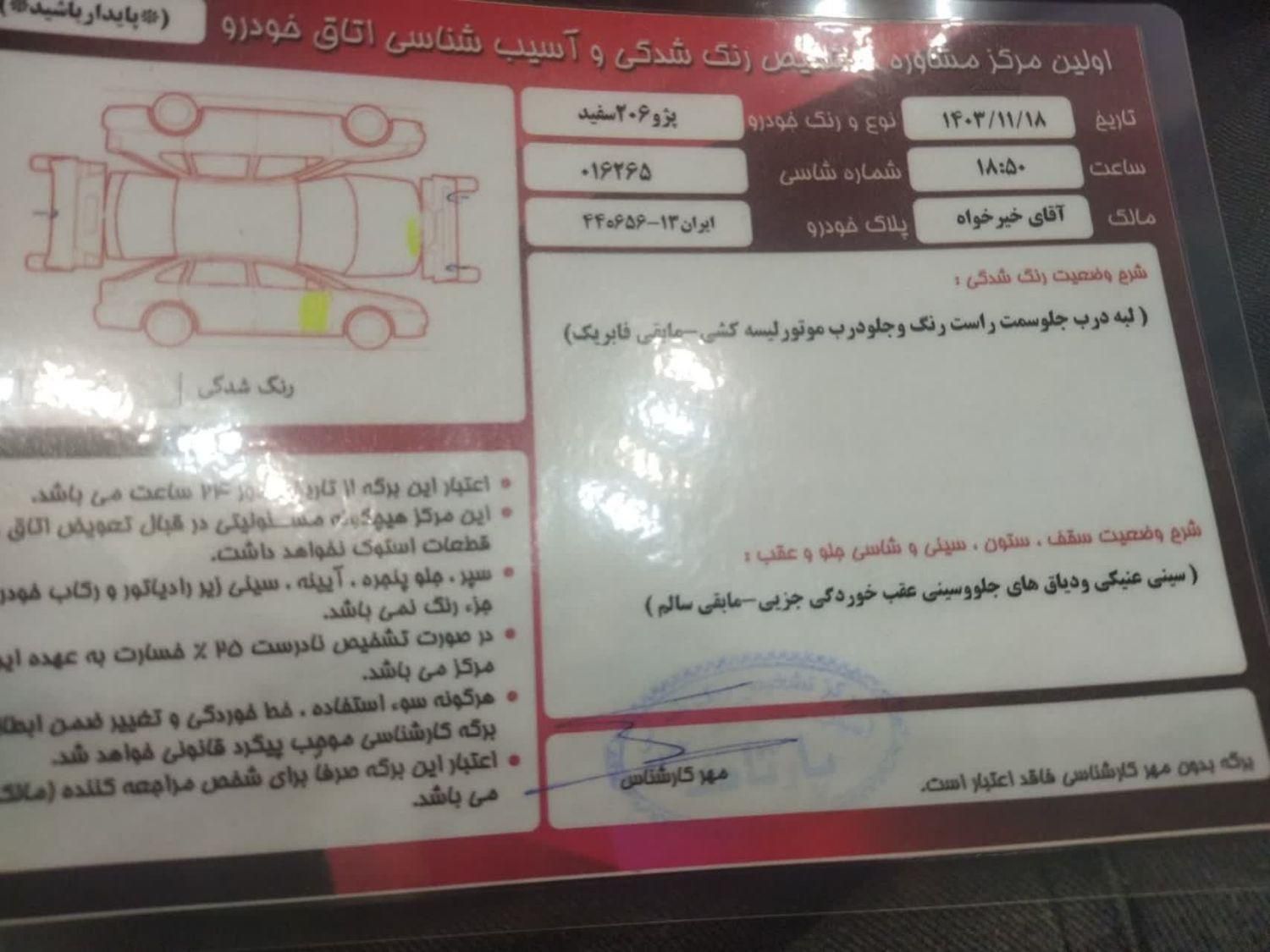 پژو 206 تیپ 2 - 1399