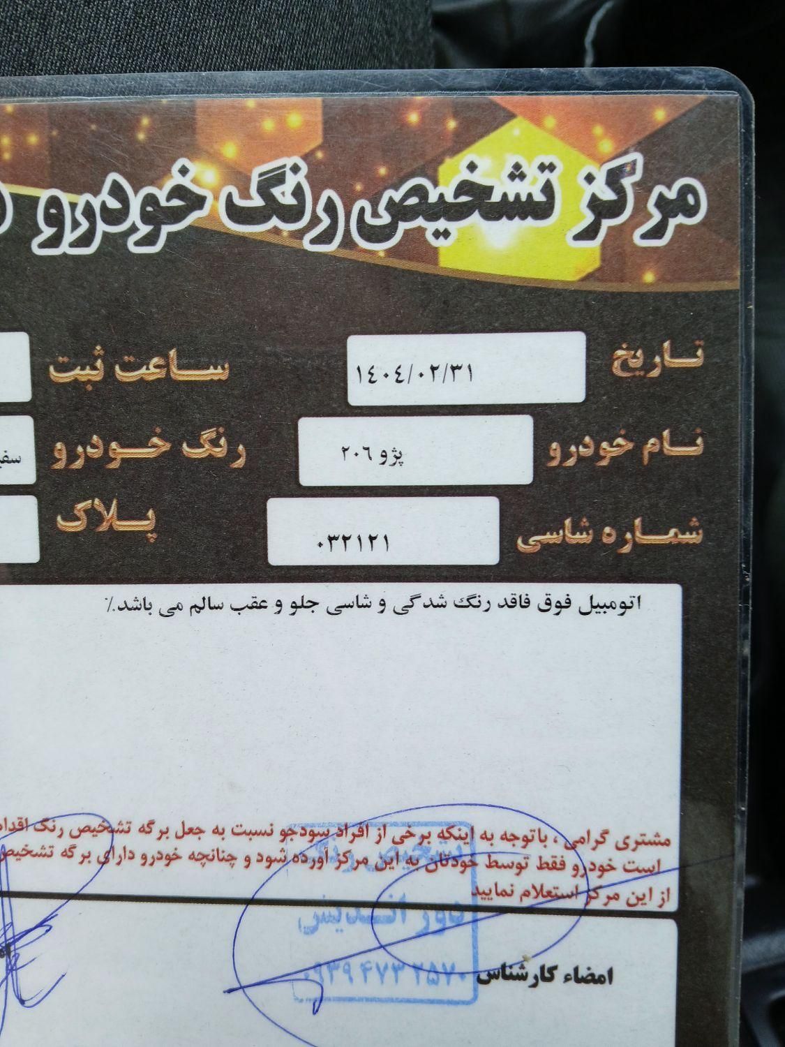 پژو 206 تیپ 2 - 1399