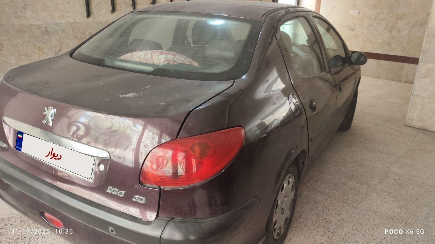 پژو ۲۰۶ صندوق دار v8 - 1396