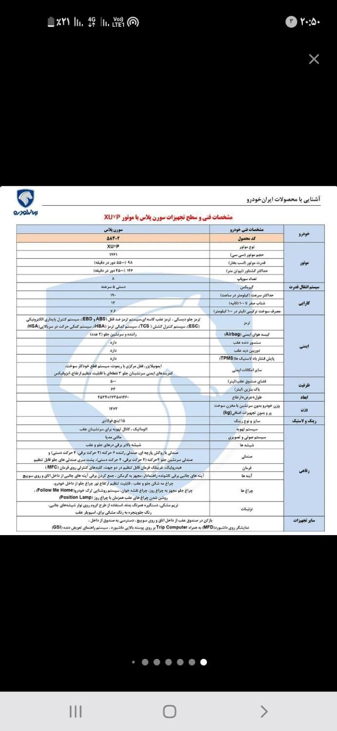 سمند سورن پلاس EF7 بنزینی - 1404