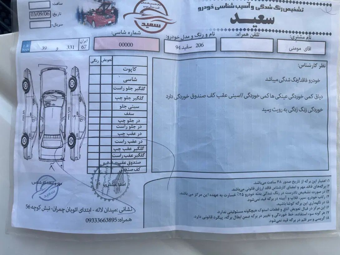 پژو 206 تیپ 2 - 1394