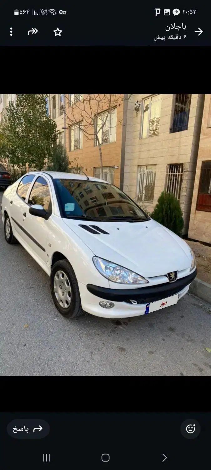پژو ۲۰۶ صندوق دار v8 - 1396