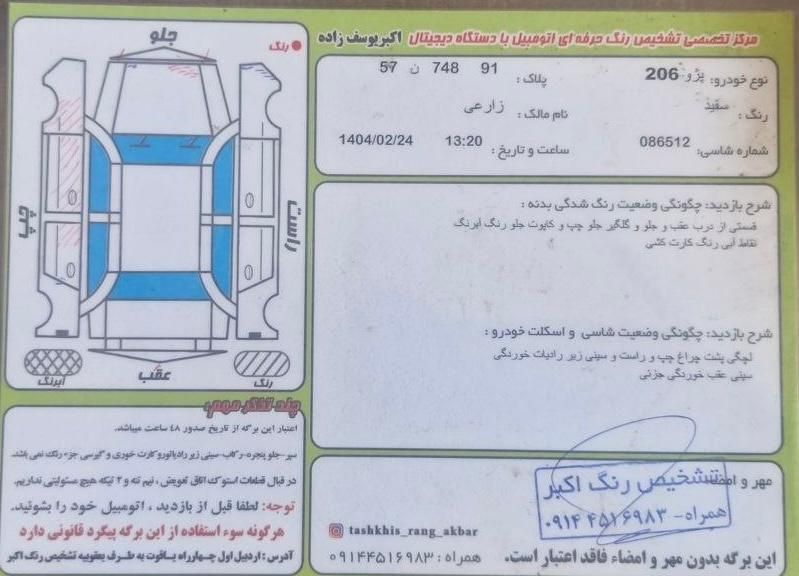 پژو 206 تیپ 2 - 1396