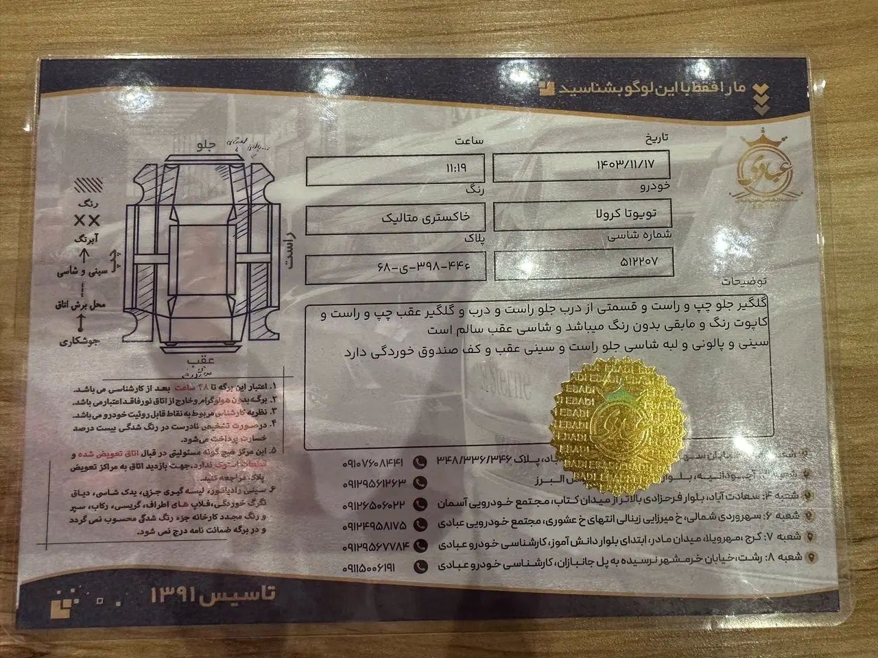 تویوتا کرولا سدان GLI نسل ۱۱ اتومات - 2012