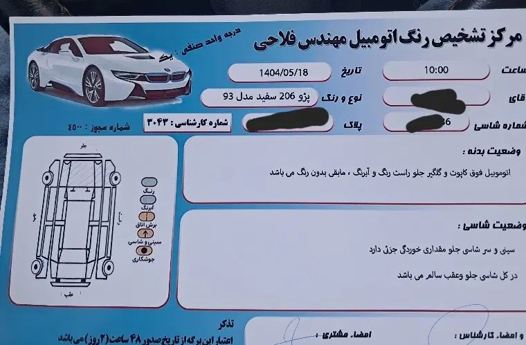 پژو ۲۰۶ صندوق دار v8 - 1393