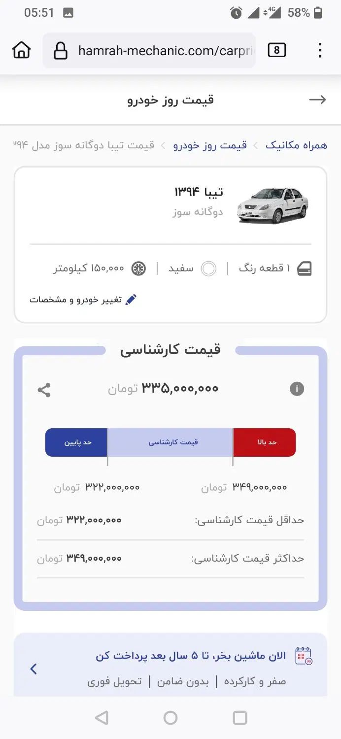 تیبا صندوق دار SX - 1394