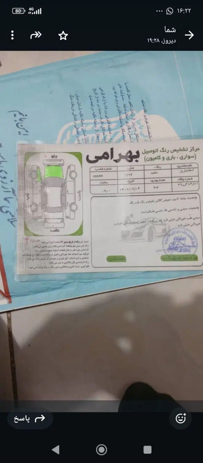 پژو ۲۰۶ صندوق دار v8 - 1394