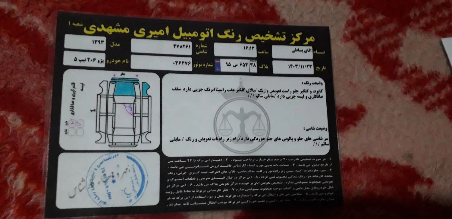 پژو 206 تیپ 5 - 1393