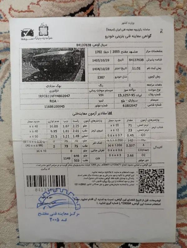 پژو روآ دوگانه سوز - 1387