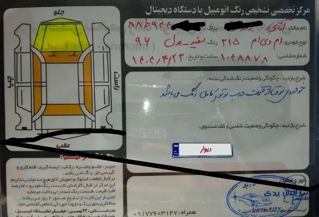 ام وی ام 315 هاچ بک اسپرت لاکچری - 1396