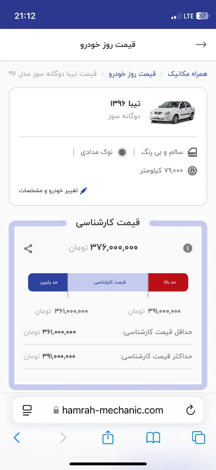 تیبا صندوق دار SX - 1396