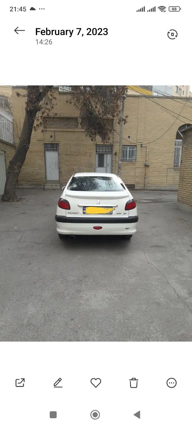 پژو ۲۰۶ صندوق دار v8 - 1397