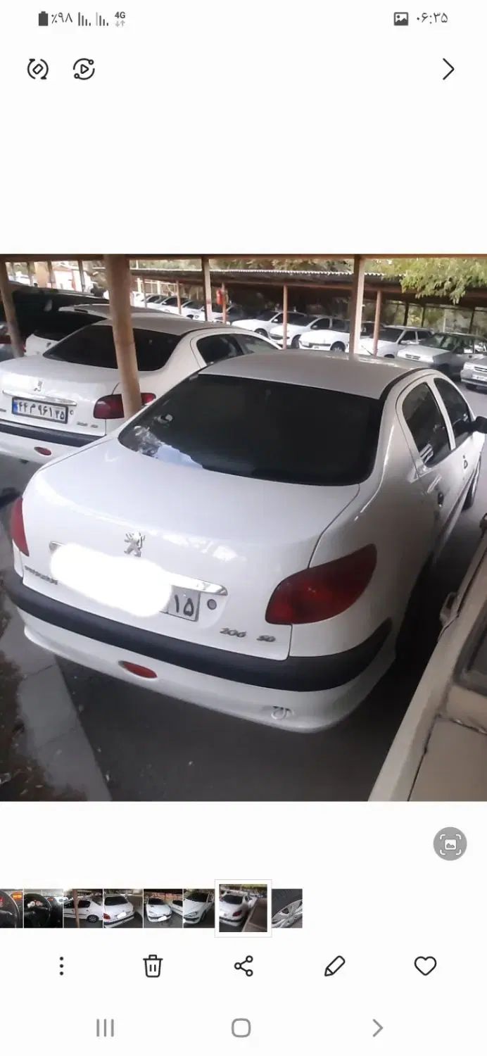 پژو ۲۰۶ صندوق دار v8 - 1395